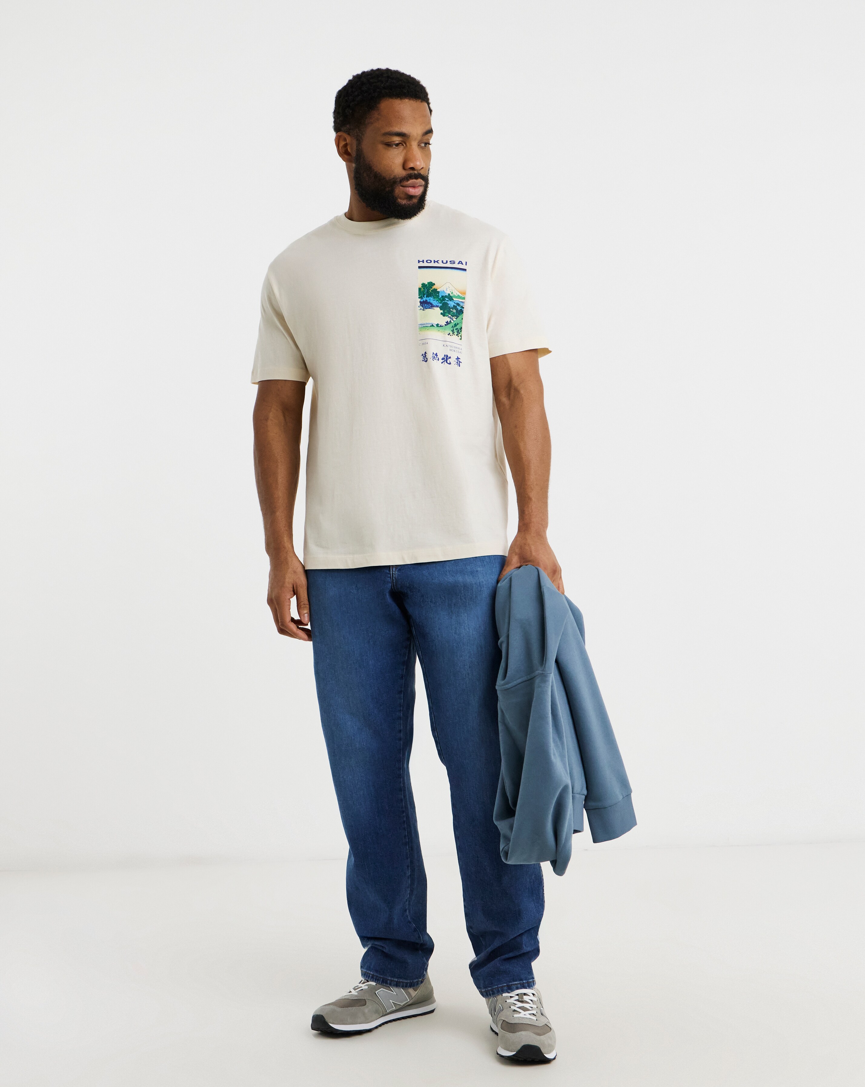 Jack & Jones Hokusai Back Graphic T-Shirt - White | Ambrose Wilson