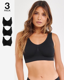 Pretty Secrets (3 Pack) Comfort Tops (Fits Up To D) Black