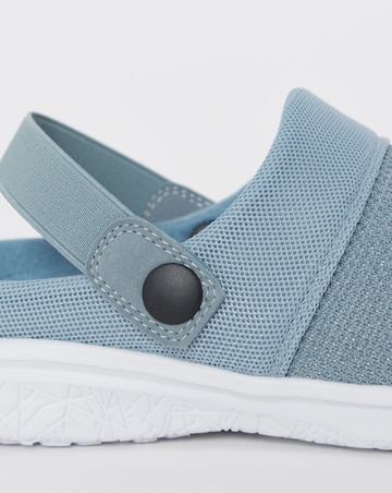 Cushion Walk Blue Glitter Back Strap Clogs - Extra Wide Fit (EEE)