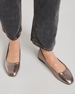 Clarice Square Toe Ballerina Shoes - Extra Wide Fit (EEE)