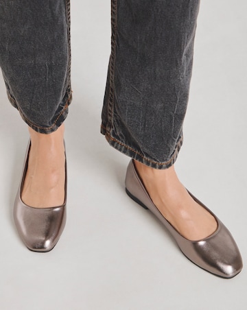 Clarice Square Toe Ballerina Shoes - Wide Fit (E)
