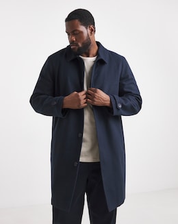 Faux Wool Mac with Cuff Tabs