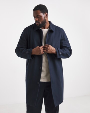 Faux Wool Mac with Cuff Tabs