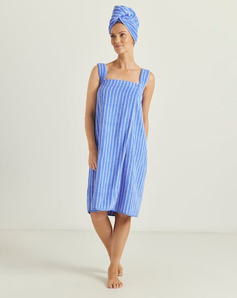 Pretty Secrets Cotton Towelling Shower Wrap And Turban