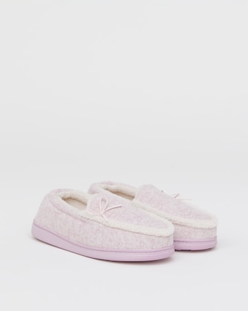 Melody Full Slipper With Bow - Wide Fit (E)