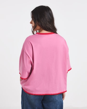 Pink and Red Whipstitch Tee