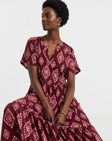 Jersey Notch Neck Maxi Dress