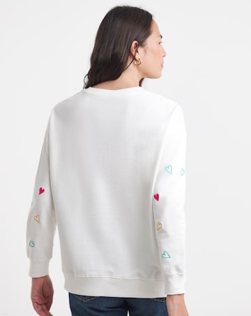 Multi Heart Embroidered Sweatshirt