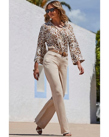 Sosandar 3/4 Sleeve Shirt with Ladder Trim