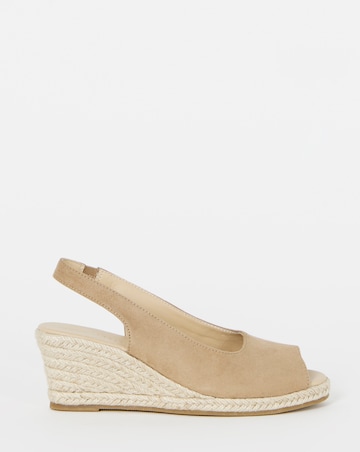 Marlow Peep Toe Espadrille Wedge With Slingback - Extra Wide Fit (EEE)