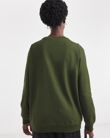 Pine Green Embellished Bow Sweatshirt