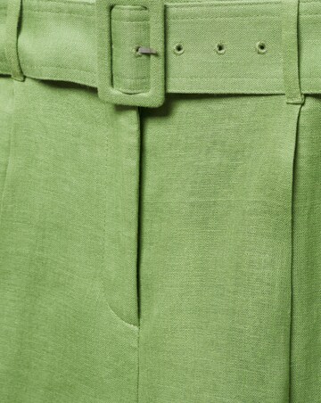 Mango Green Linen Bermuda Belted Shorts