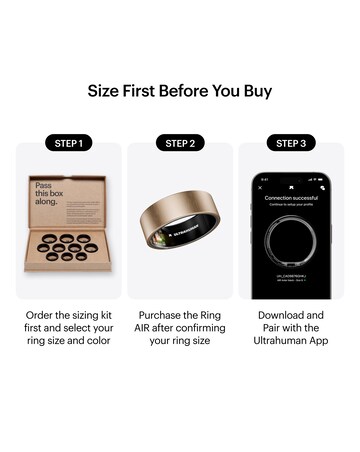 Ultrahuman Ring AIR Bluetooth Smart Ring - Brushed Rose Gold - Size 9