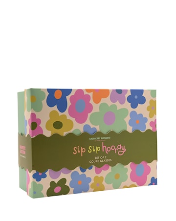 Raspberry Blossom Pair Of Wine Glasses With Wiggle Stems In A Giftbox