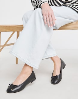 Pine Classic Leather Ballerinas - Extra Wide Fit (EEE)