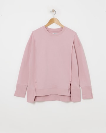Simply Be Pink Exposed Seam Dip Back Sweatshirt