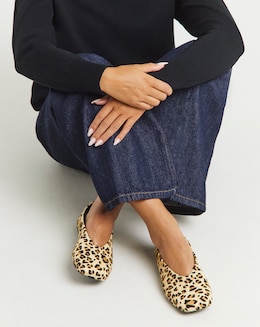 Primrose High Cut Leather Ballerina - Wide Fit (E)