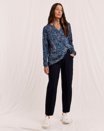 Julipa Printed Relaxed Henley Top