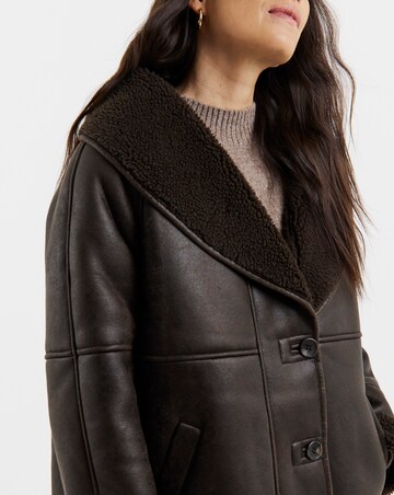 Chocolate Shawl Cover Aviator Jacket