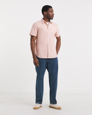 Short Sleeve Linen Blend Shirt