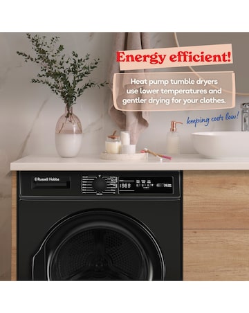 Russell Hobbs RH9HPTD111B, 9kg, Heat Pump Tumble Dryer - Black