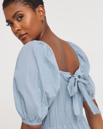 Cotton Volume Maxi Smock Dress