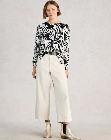 White Stuff Olive Print Jumper