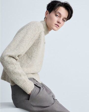 Mango Creme High Neck Sweater