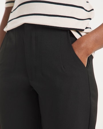 Black Stretch Twill Tapered Trousers