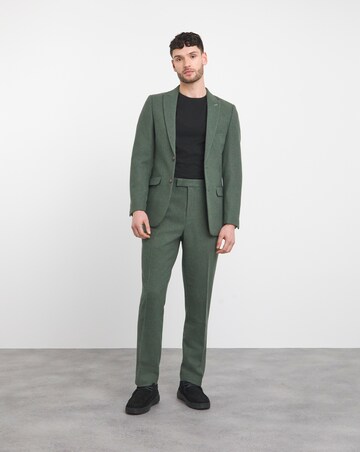 Green Wool Blend Suit Jacket