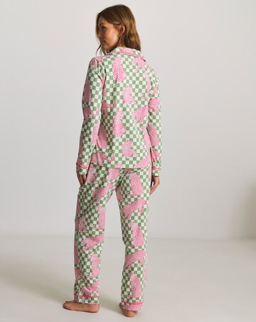 Chelsea Peers Organic Cotton Classic Long Button Up Pyjama Set