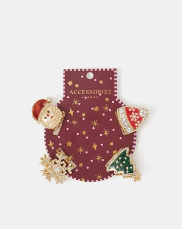 Accessorize Christmas Metal Claw Clips