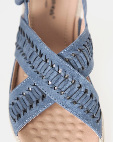 Cushion Walk Navy Woven Wedge Sandals - Extra Wide Fit (EEE)