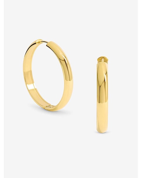 Jon Richard Gold Plated Stainless Steel Large Flat Surface Hoop Earrings