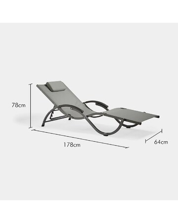 VonHaus Lindos Folding Textoline Adjustable Garden Sun Lounger