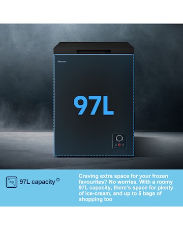 Fridgemaster MCF100EB 97L Freestanding Chest Freezer - Black - E Rated