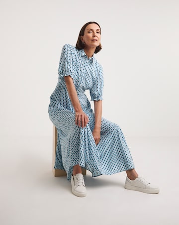 Asymmetric Hem Drawstring Waist Shirt Dress