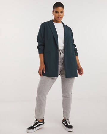 Navy Relaxed Single Breasted Blazer