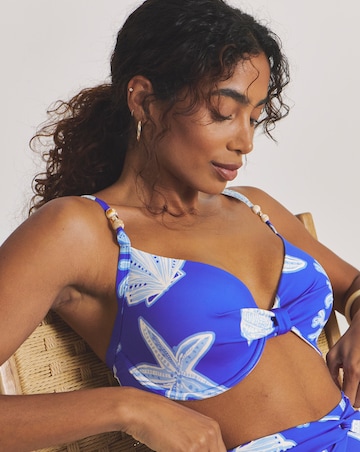 Magisculpt Twist Front Underwired Shell Print Bikini Top