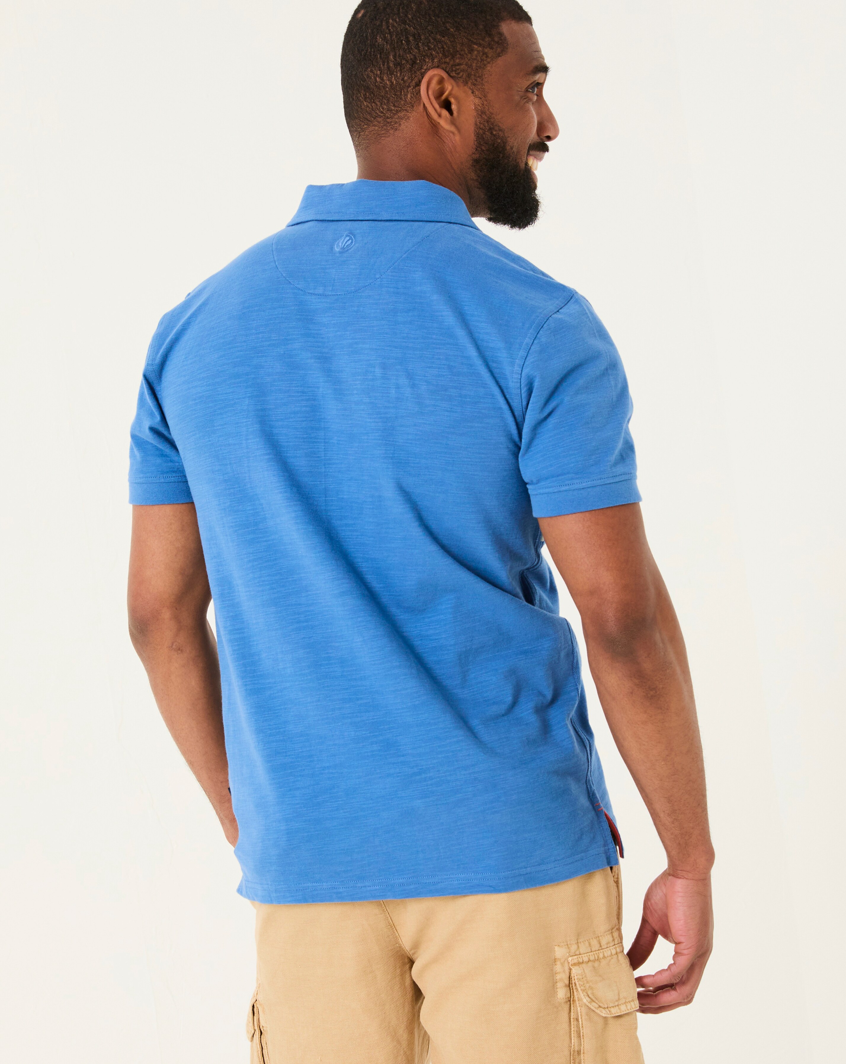 FatFace Chest Stripe Short Sleeve Polo - Blue | Ambrose Wilson