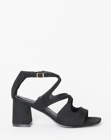 Dani Cross Over Strappy Block Heel Sandals - Wide Fit (E)