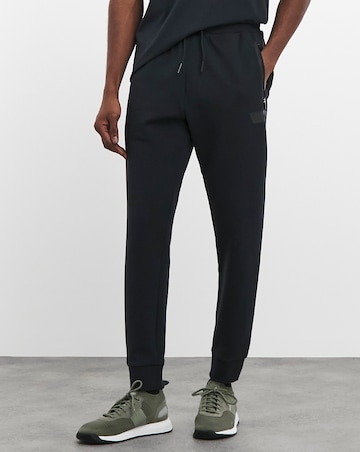 BOSS Navy Stripe Logo Cuffed Jogger