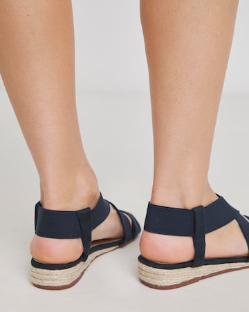 Dia Elasticated Low Wedge Espadrilles - Extra Wide Fit (EEE)