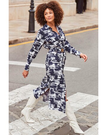 Sosandar Abstract Print Luxe Utility Shirt Dress