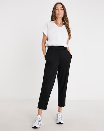 Black Tailored Jersey Tapered Trousers