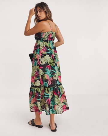 Floral Print Maxi Beach Dress