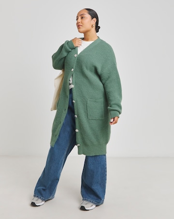 Green Cardigan Knitted Dress