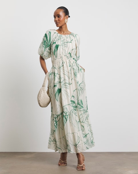 Joanna Hope Puff Sleeve Printed Dress