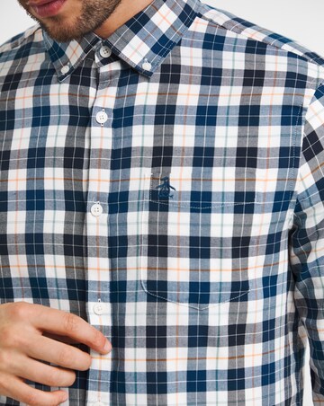 Original Penguin White And Blue Check Long Sleeve Shirt