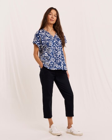 Julipa Notch Neck Cotton T-Shirt